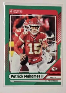 Patrick Mahomes II 2024 Donruss #100 SP GREEN PRESS PROOF Kansas City Chiefs - Picture 1 of 2