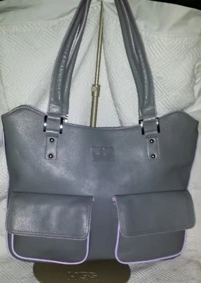 BAEKGAARD Vera Bradley CARGO 托特包单肩包灰色皮革执行学校 — 第 1/4 张图片