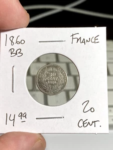 1860 BB France 20 Centimes - Picture 1 of 2