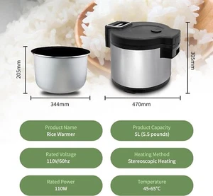 Wixkix Commercial 4Gal Rice Warmer Electric Sushi Food Warmer Stainless Steel US - Picture 1 of 8