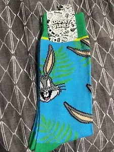 LOONEY TUNES Bugs Bunny NEW Men's 1 Pair CREW SOCK SIZE 8-12 Bioworld - Picture 1 of 5