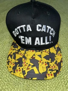 Youth Pokemon Black ‘GOTTA CATCH ‘EM All’Hat~Cap Snapback Adjustable-OSFM EUC - Picture 1 of 5