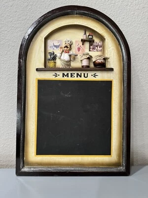 Vintage Restaurant Wood Menu Board Black Board 3D Mid Century-Modern 24x15.75 In - Image 1 of 4