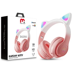 Katchy Kitty Wireless Headphones Kids Bluetooth Over Ear Gaming Headset w/ Mic - Picture 1 of 7