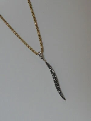 DAVID YURMAN SS ЧЕРНЫЙ БРИЛЛИАНТ КАБЕЛЬ ЛИСТ ПОДВЕСКА - Изображение 1 из 4