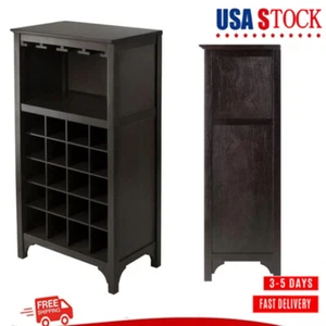 Wood Ancona Modular Wine Storage Rack 20- Bottle Wine Cabinet Home Bar Display - Picture 1 of 9