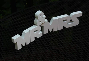 3D 3-Piece Star Wars Mr & Mrs table centerpice cake topper wedding gift idea - Picture 1 of 5