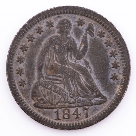 1847 Seated Liberty Half Dime AU Silver 1/2 Dime Cover
