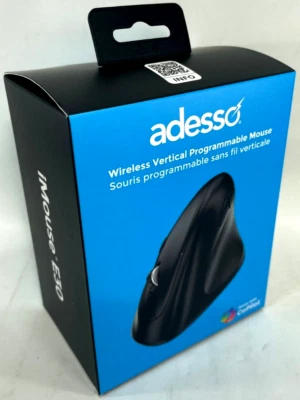 Adesso - iMouse E30 - 2.4GHz Ergonomic Vertical Right-Handed Mouse - Black - Image 1 of 4