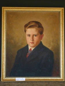 Ritratto di giovane ragazzo "Donald" dell'artista J. Audrins 1948 R-908 - Foto 1 di 8