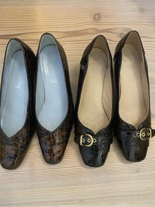 2 paia scarpe donna vernice marrone (VAN DAL) e vernice nera (K) 38,5 London - Imagen 1 de 5