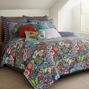 Levtex Night Garden Wende 3-teiliges Quilt-Set Multi Floral Full/Queen - Bild 1 von 4