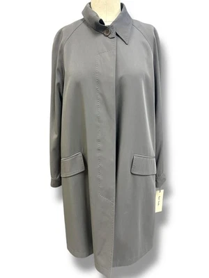 PAUL SMITH ABRIGO GABARDINA VINTAGE NUEVO CON ETIQUETAS BOTÓN OCULTO FORRO SATINADO VERDE TALLA 42 Foto 1 de 4