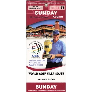 2004 NEC Invitational World Golf Championships Sunday Ticket Badge - Picture 1 of 2