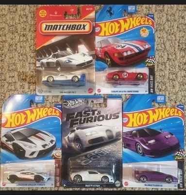 Hotwheels 2025 - Exótico (Juego de 5). Bugatti (2), Ferrari, Maserati, Lamborghini. Foto 1 de 4