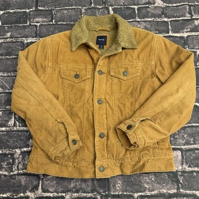 GAP Niños Pana Bomber Chaqueta Talla Grande Marrón Chaqueta Sherpa Forrada GapKids Foto 1 de 4