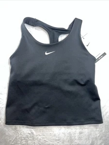 NIKE Dri-Fit Swoosh Bra Girls Size M Black Athletic Racerback NEW FB2264 NWT - Picture 1 of 4