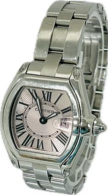 Reloj Cartier Roadster W62017V3 2675 SM esfera rosa 31 mm cuarzo para mujer A4044 Foto 1 de 4
