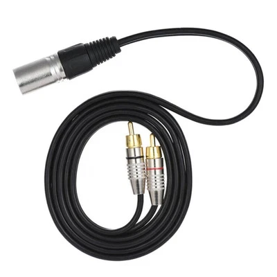 Double Male Plug to XLR 3-Pin Male Speaker Cable Splitter Connector Cord 5M - Image 1 of 4