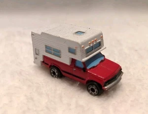 Vintage Micro Machines Red White Pickup Truck Camper - Picture 1 of 6