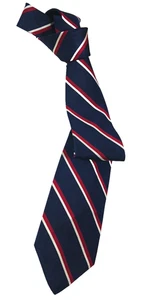 New RESILIO Blue Red White Striped Tie 100% Silk Necktie Qte_B - Picture 1 of 3