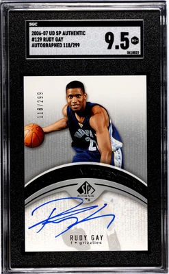 2006-07 SP Authentic #129 Rudy Gay #/299 AUTO 10 MINT+ SGC 9.5 - Image 1 of 2
