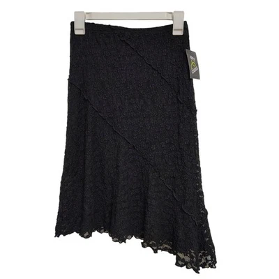 NWT Art Class Kids Girls Skirt Size Large 10/12 Black Lace Overlay Asymmetrical - Image 1 of 4