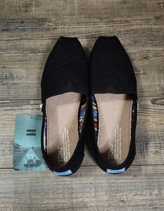 New In Box TOMS Women's Black Canvas Classic Slip-On US Size 7.5 Box 36 - Picture 1 of 14