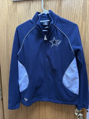 Equipo NFL Reebok Dallas Cowboys Chaqueta polar azul marino con cremallera Abrigo mediano Otoño Foto 1 de 4
