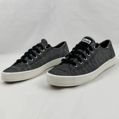 Keds Women's Tour Denim Twill Black Lace up Sneakers - Size 9 WF58556 Exc - Imagem 1 de 4