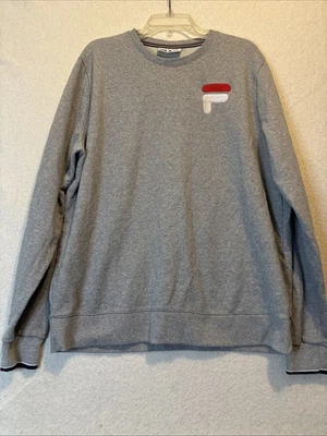 Sudadera FILA vintage de los 90 para hombre cuello redondo logotipo grande F gris talla XXL Foto 1 de 4