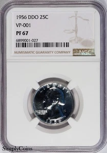 1956 DDO FS-101 VP-001 Washington Quarter NGC PF67 PROOF PR67 - Picture 1 of 13