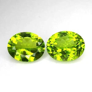 5.945CTS PERIDOTO NATURAL VERDE 2 PIEZAS PIEDRAS PRECIOSAS OVALADAS SUELTAS - Imagen 1 de 1