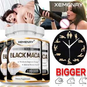 Black Maca 1000mg - Testosteron Booster, Männer Muskelgesundheit, Energie & Ausdauer - Bild 1 von 12