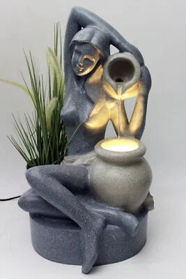 Gartenbrunnen mit LED Beleuchtung BK861 60cm Springbrunnen Granit-Optik Zimmer - Bild 1 von 4