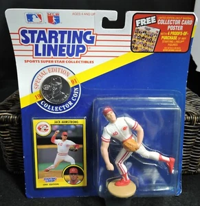 1991 Jack Armstrong Starting Lineup Cincinnati Reds Card & Coin - Picture 1 of 2