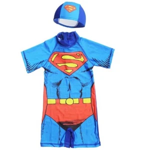 Kid Swimwear Superhero One Piece Boy Cartoon Children Sport UPF50+ Beachwear - Picture 1 of 5