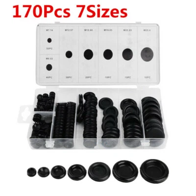 170Pcs Rubber Grommet Firewall Hole Plug Set Electrical Wire Gasket Kit For Car - Image 1 of 4