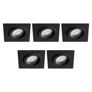 Litecraft Recessed Downlight Tiltable Square Spotlight in Matte Black - 5 Pack - Picture 1 of 8