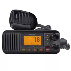Uniden UM385 Fixed Mount VHF Radio Reliable Communication on the Water Black - Picture 1 of 2