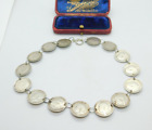 Sterling Silver 1906-1920 Childs Coin Necklace Antique Art Deco Handmade