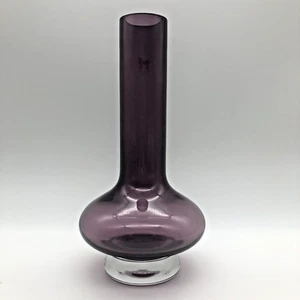 Vintage Art Glass Marquis by Waterford Crystal Amethyst Purple Samba Bud Vase 9" - Picture 1 of 9