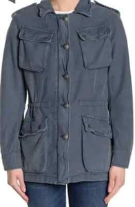 NEW, Free People Womens Textured Military Jacket in Dark Gray SZ M #SJ1048 - Picture 1 of 9