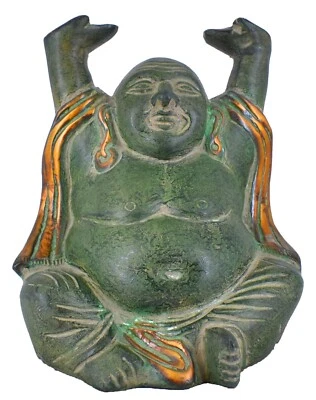 White Whale Brass Laughing Buddha for Wealth & Prosperity - Image 1 of 4