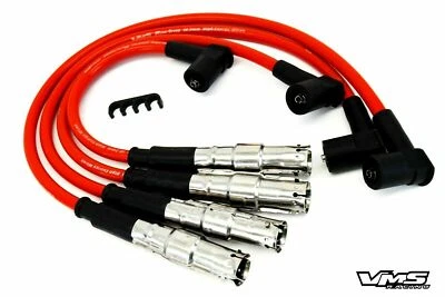 99-01 VW VOLKSWAGEN GOLF MOTOR 2.0L 10.2MM CARRERAS BUJÍA CABLES JUEGO KIT ROJO Foto 1 de 4