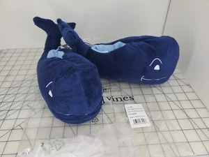 Vineyard Vines Plush Whale Slippers Navy Blue kids children's boys XL new - Picture 1 of 6