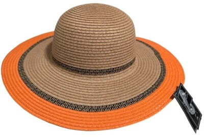 Magid Hats Orange Black Stripe Paper Straw 13" Wide Bucket Sun Hat - NWT - Image 1 of 4