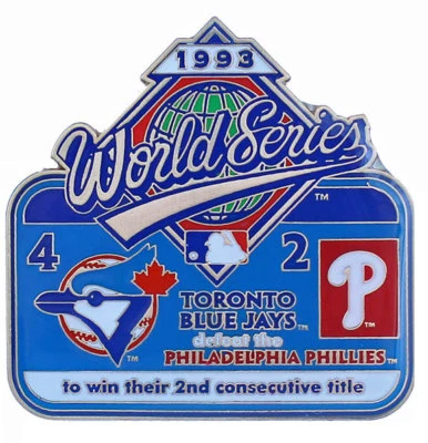 1993 World Series Commemorative Pin - Blue Jays vs. Phillies - Limited 1,000 - Image 1 of 2