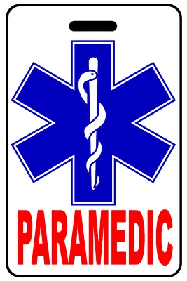 THE TRAVELING FLAMINGO Personalized PARAMEDIC Luggage/Gear Bag Tag