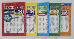 5 Large Print Word-Finds Puzzle Books Kappa Games Vol #427-430,454 Search,Hunt  - Picture 1 of 8